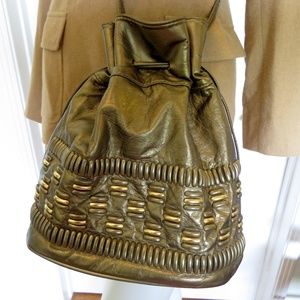 Vintage Leather 1980s Boho Cross Body Purse